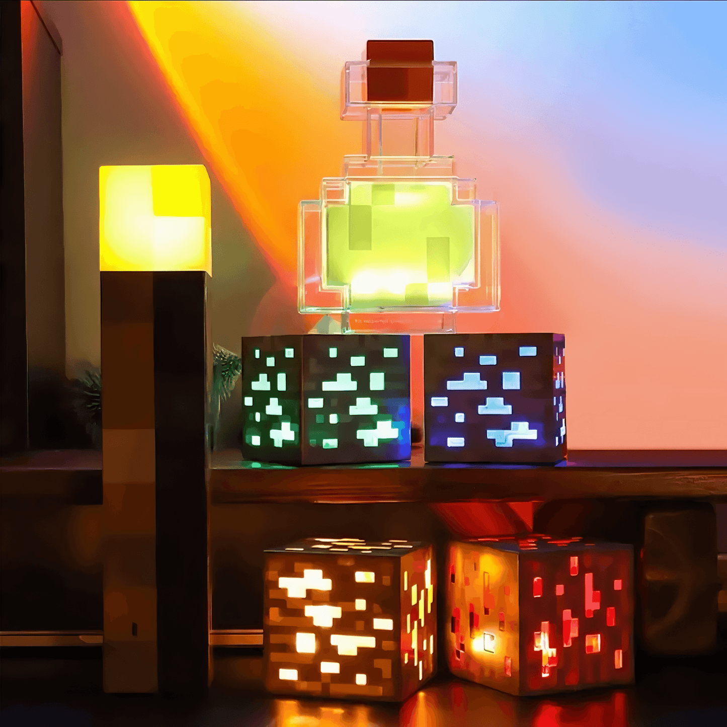 Light grace Minecraft Lamps Collection - Blue Cube