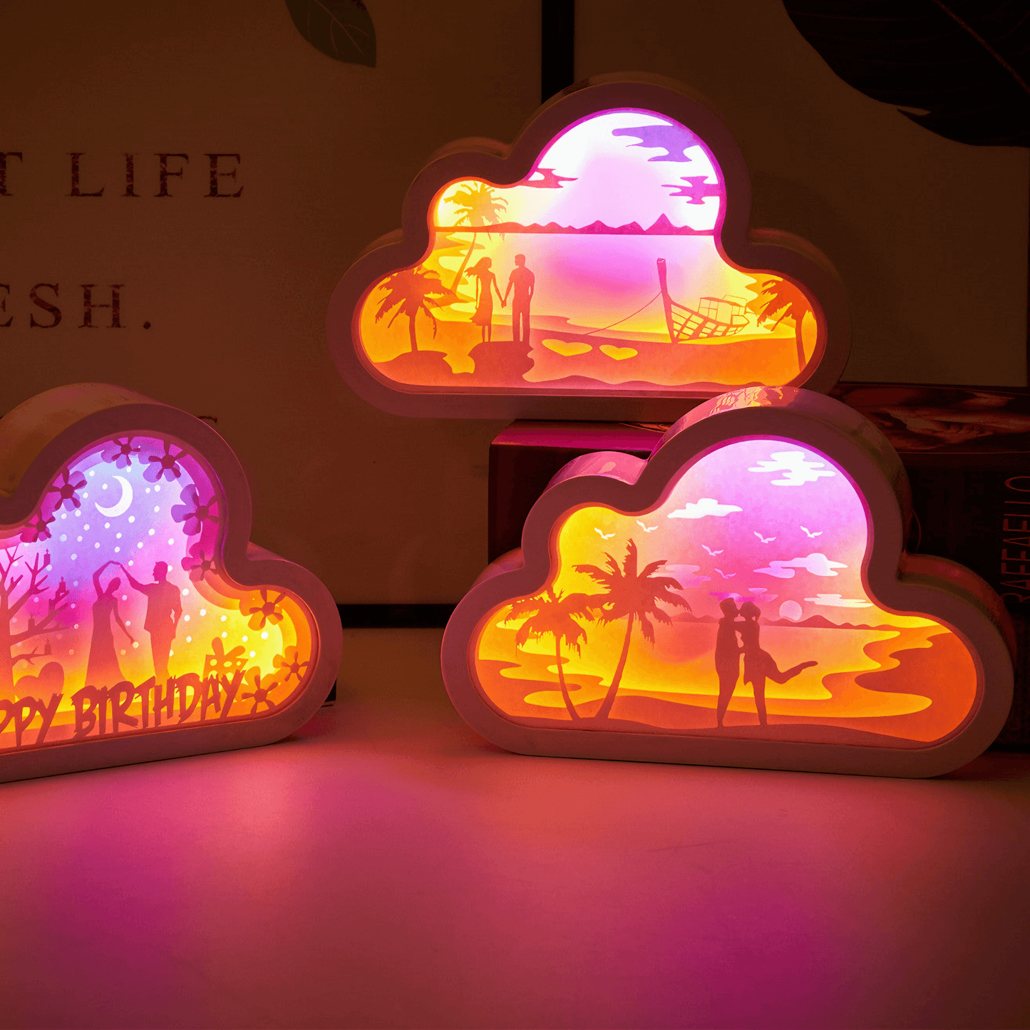 Light grace Decorative Cloud Night Lamp glowing in dark room