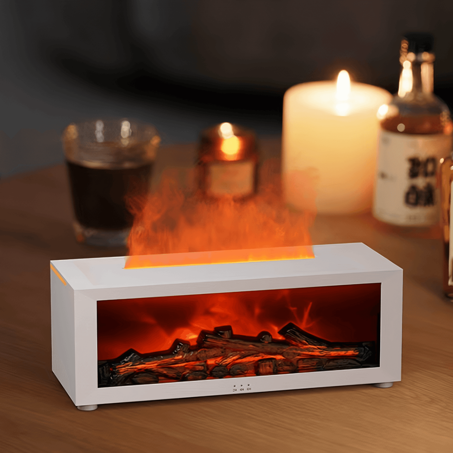 Light Grace Fireplace Flame Humidifier - White